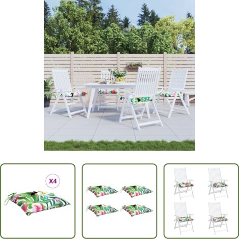 vidaXL Cuscini esterni - Cuscini per Sedia 4 pz Multicolore 40x40x7 cm Tessuto