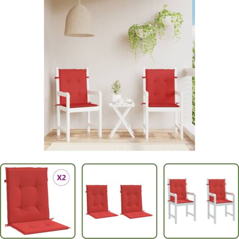 vidaXL Cuscini esterni -  Cuscini per Sedia da Giardino 2 pz Rossi 100x50x7 cm in Tessuto