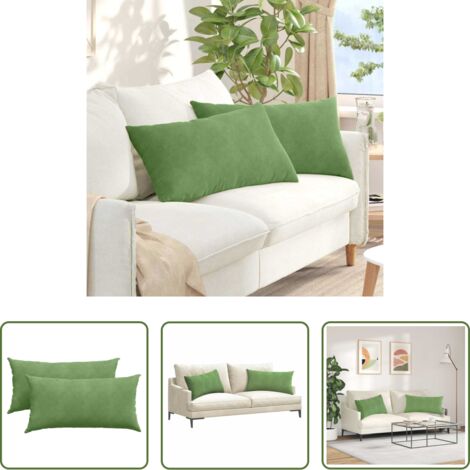 vidaXL Cuscini in corduroy -  Cuscini da Divano 2 pcs Verde chiaro 80 x 40 cm
