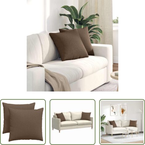 vidaXL Cuscini marrone -  Cuscini da Divano 2 pcs Marrone 45 x 45 cm Tessuto