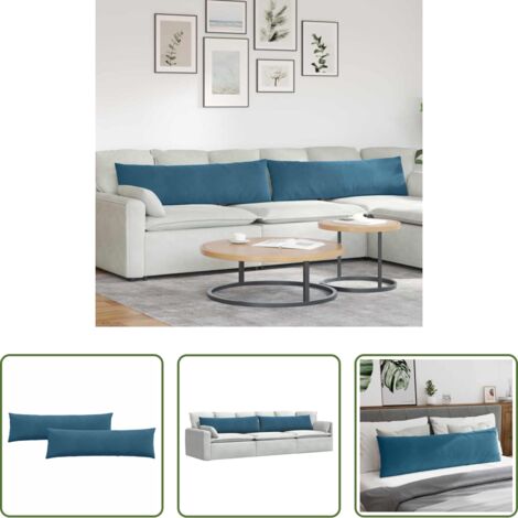 vidaXL Cuscini moderni -  Cuscini da Divano 2 pcs Blu 145 x 40 cm Tessuto in Cords