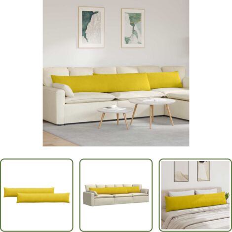 vidaXL Cuscini moderni -  Cuscini da Divano 2 pcs Giallo 200 x 40 cm Tessuto in Cords