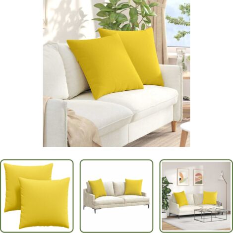 vidaXL Cuscini moderni -  Cuscini da Divano 2 pcs Giallo Chiaro 80 x 80 cm Tessuto