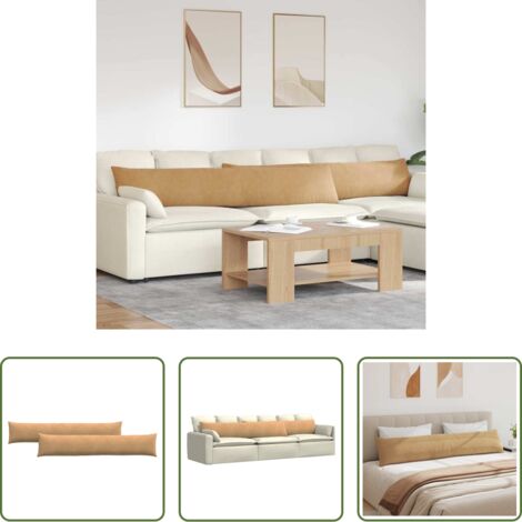 vidaXL Cuscini moderni -  Cuscini da Divano 2 pcs Marrone 200 x 40 cm Tessuto in Cords