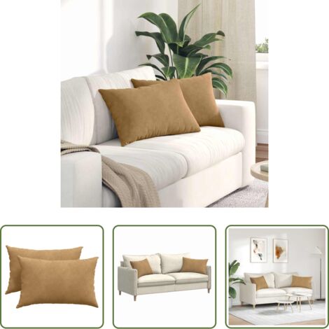 vidaXL Cuscini moderni -  Cuscini da Divano 2 pcs Marrone 60 x 40 cm Tessuto in Cords