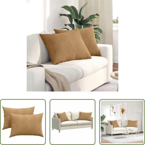 vidaXL Cuscini moderni -  Cuscini da Divano 2 pcs Marrone 70 x 50 cm Tessuto in Cords