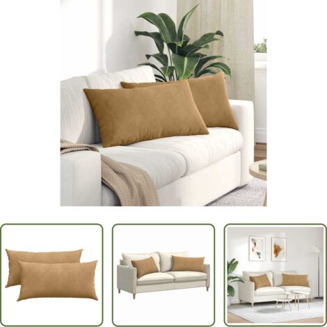 vidaXL Cuscini moderni -  Cuscini da Divano 2 pcs Marrone 80 x 40 cm Tessuto in Cords