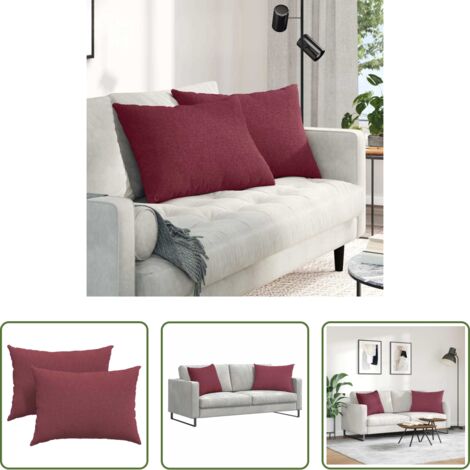 vidaXL Cuscini moderni -  Cuscini da Divano 2 pcs Rosso Vino 70 x 50 cm Tessuto