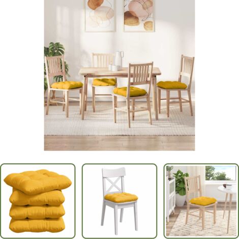 vidaXL Cuscini morbidi -  Cuscini per Seduta 4 pcs Giallo Chiaro 45 x 45 cm