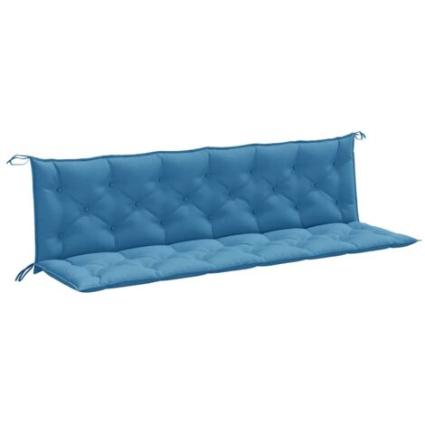 vidaXL Cuscini Panca Giardino 2pz Blu Mélange 200x50x7 cm Tessuto