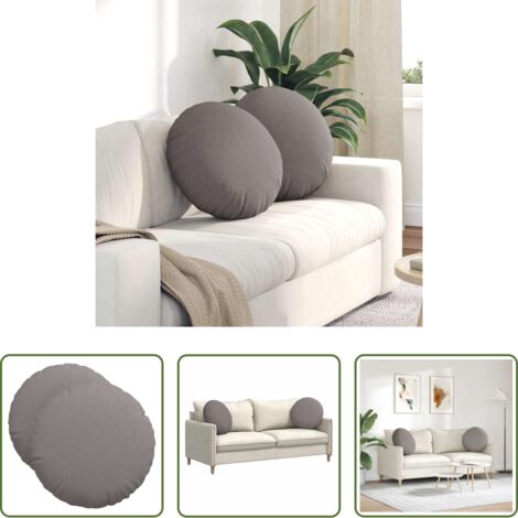 vidaXL Cuscini per camera da letto -  Cuscini per Seduta 2 pcs Talpa Ø50 x 19 cm Tessuto