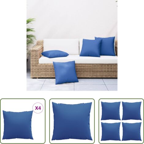 vidaXL Cuscini per divano -  Cuscini per Divano 4 pz Blu Reale 60x60 cm in Tessuto