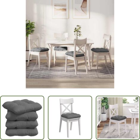vidaXL Cuscini per divano -  Cuscini per Seduta 4 pcs Grigio scuro 40 x 40 cm