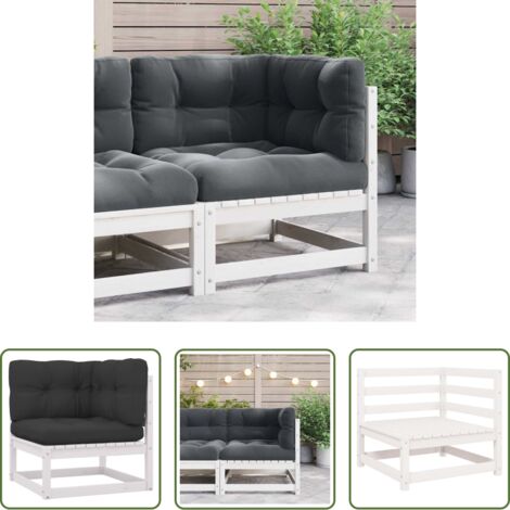 vidaXL Cuscini per divano da giardino -  Divano Angolare Giardino con Cuscini Antracite Legno di Pino