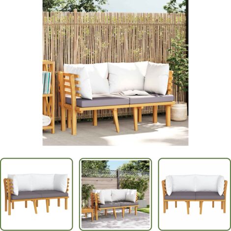 vidaXL Cuscini per divano -  Divano da Giardino a 2 Posti e Cuscini Legno Massello di Acacia