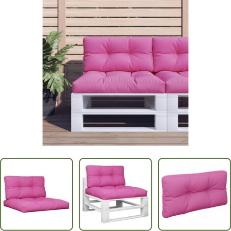 vidaXL Cuscini per esterno -  Cuscini per Pallet 2 pz Rosa in Tessuto