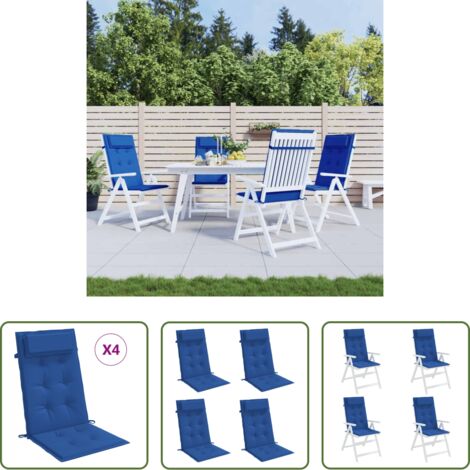 vidaXL Cuscini per esterno -  Cuscini Sedia con Schienale Alto 6 pz Blu Reale Tessuto Oxford