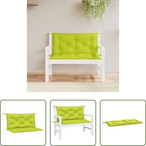 vidaXL Cuscini per patio -  Cuscini per Panca 2 pz Verde Intenso 100x50x7 cm Tessuto Oxford