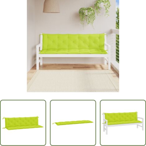 vidaXL Cuscini per patio -  Cuscini per Panca 2 pz Verde Intenso 180x50x7 cm Tessuto Oxford
