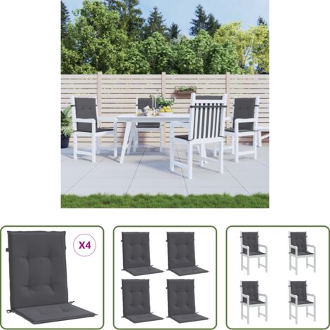 vidaXL Cuscini per patio -  Cuscini per Sedia 4 pz Antracite Tessuto Oxford