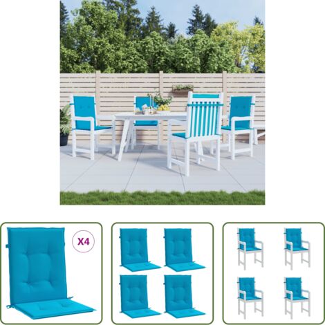 vidaXL Cuscini per patio -  Cuscini per Sedia 4 pz Blu 100x50x3 cm in Tessuto Oxford