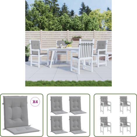 vidaXL Cuscini per patio -  Cuscini per Sedia 4 pz Grigi in Tessuto Oxford