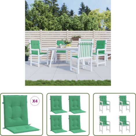 vidaXL Cuscini per patio -  Cuscini per Sedia 4 pz Verdi 100x50x3 cm in Tessuto Oxford