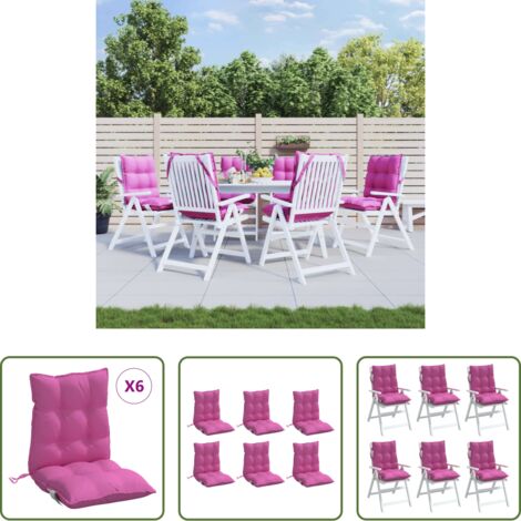 vidaXL Cuscini per patio -  Cuscini per Sedia Schienale Basso 6 pz Rosa in Tessuto Oxford