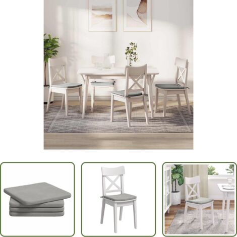 vidaXL Cuscini per salotto -  Cuscini per Seduta 4 pcs Grigio chiaro 40 x 40 x 3 cm
