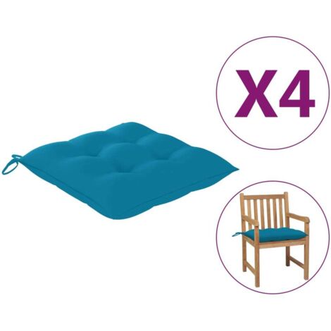 vidaXL Cuscini per Sedia 4pz Azzurro 40x40x7 cm in Tessuto Oxford
