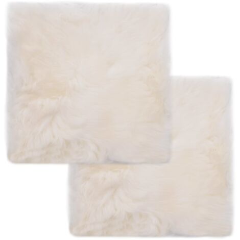 vidaXL Cuscini per Sedie 2 pz Bianco 40x40cm in Vera Pelle di Montone