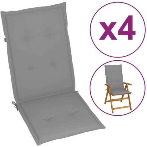 vidaXL Cuscini per Sedie 4 pz Grigi 120x50x3 cm in Tessuto