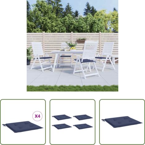 vidaXL Cuscini per seduta -  Cuscini per Pallet 4 pz Blu Marino 40x40x4 cm in Tessuto Oxford