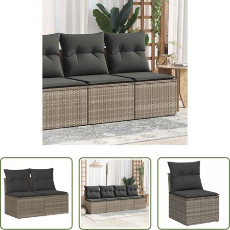 vidaXL Cuscini per seduta - Set Divano Giardino 2 pz con Cuscini Grigio Polyrattan Acacia