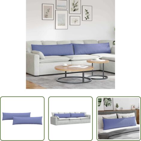 vidaXL Cuscini per soggiorno -  Cuscini da Divano 2 pcs Blu jeans 145 x 40 cm Tessuto