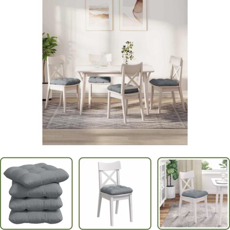 vidaXL Cuscini per soggiorno -  Cuscini per Seduta 4 pcs Grigio chiaro 45 x 45 x 12 cm Tessuto