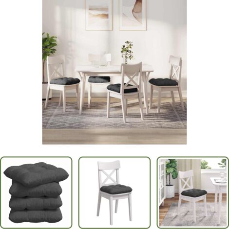 vidaXL Cuscini per soggiorno -  Cuscini per Seduta 4 pcs Grigio scuro 45 x 45 cm