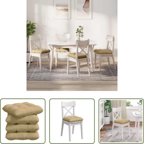 vidaXL Cuscini per soggiorno -  Cuscini per Seduta 4 pcs Grigio Verde 40 x 40 cm