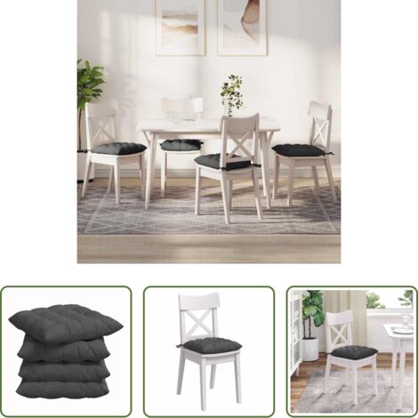 vidaXL Cuscini per ufficio -  Cuscini per Seduta 4 pcs Grigio scuro 40 x 40 x 6 cm