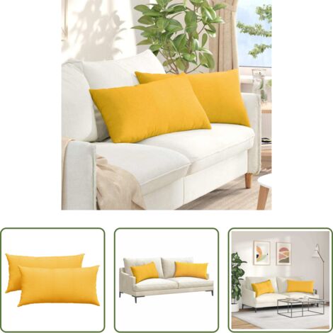 vidaXL Cuscini rimovibili -  Cuscini da Divano 2 pcs Giallo Chiaro 80 x 40 cm