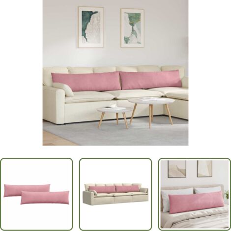 vidaXL Cuscini rosa -  Cuscini da Divano 2 pcs Rosa 145 x 40 cm Tessuto in Cords