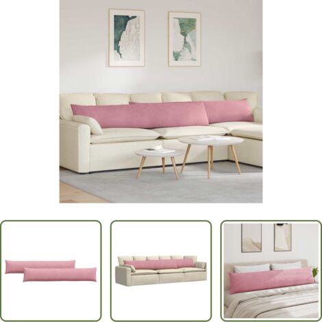 vidaXL Cuscini rosa -  Cuscini da Divano 2 pcs Rosa 200 x 40 cm Tessuto in Cords