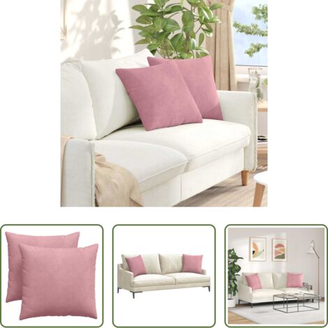 vidaXL Cuscini rosa -  Cuscini da Divano 2 pcs Rosa 45 x 45 cm Tessuto in Cords