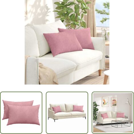vidaXL Cuscini rosa -  Cuscini da Divano 2 pcs Rosa 60 x 40 cm Tessuto in Cords