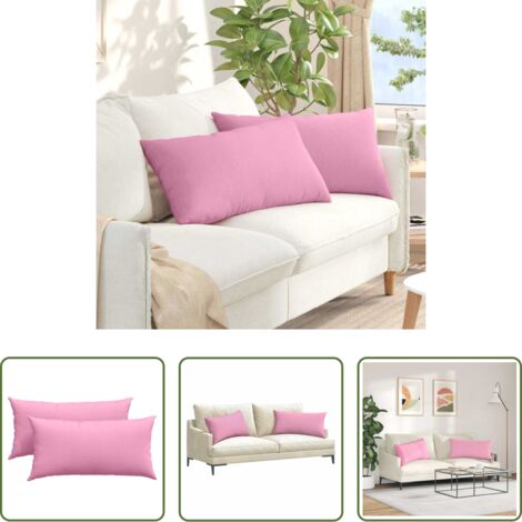 vidaXL Cuscini rosa -  Cuscini da Divano 2 pcs Rosa 80 x 40 cm Tessuto