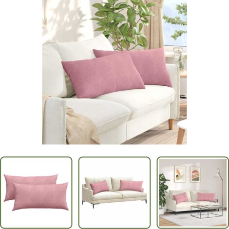 vidaXL Cuscini rosa -  Cuscini da Divano 2 pcs Rosa 80 x 40 cm Tessuto in Cords