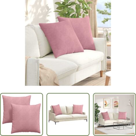 vidaXL Cuscini rosa -  Cuscini da Divano 2 pcs Rosa 80 x 80 cm Tessuto in Cords