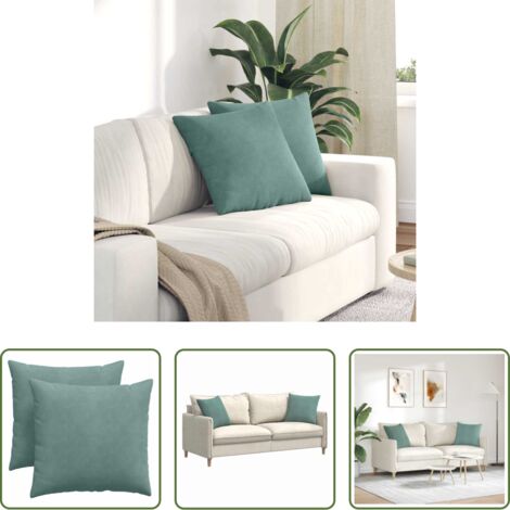 vidaXL Cuscini verde mare -  Cuscini da Divano 2 pcs Verde Mare 45 x 45 cm Tessuto in Cords