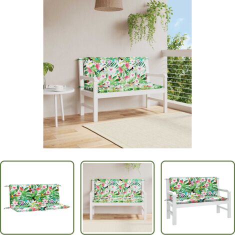 vidaXL Cuscino da esterno -  Cuscini Panca da Giardino 2pz Multicolore 120x50x7cm in Tessuto