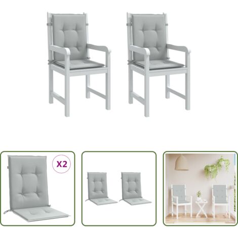vidaXL Cuscino da esterno -  Cuscini Sedia Schiena Bassa 4 pz Grigio Mélange 100x50x4 cm